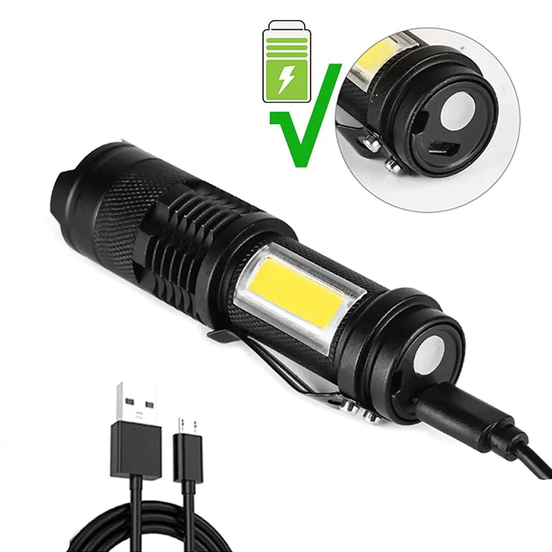 Mini Lanterna Led COB Portatil Usb Recarregavel Tatica Dupla